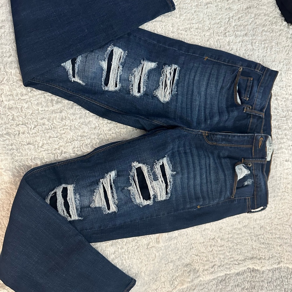 Mudd Dark Blue Distressed Skinny Jeans